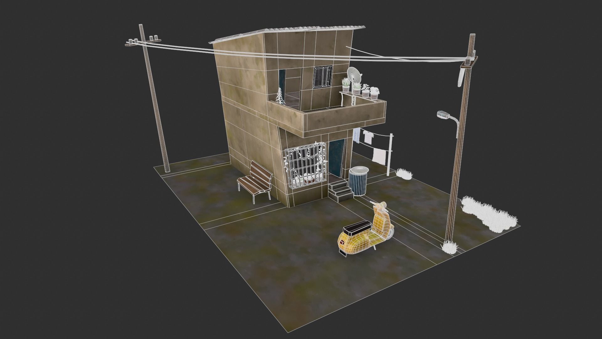 My House Toon Style Low-poly 3D model_17