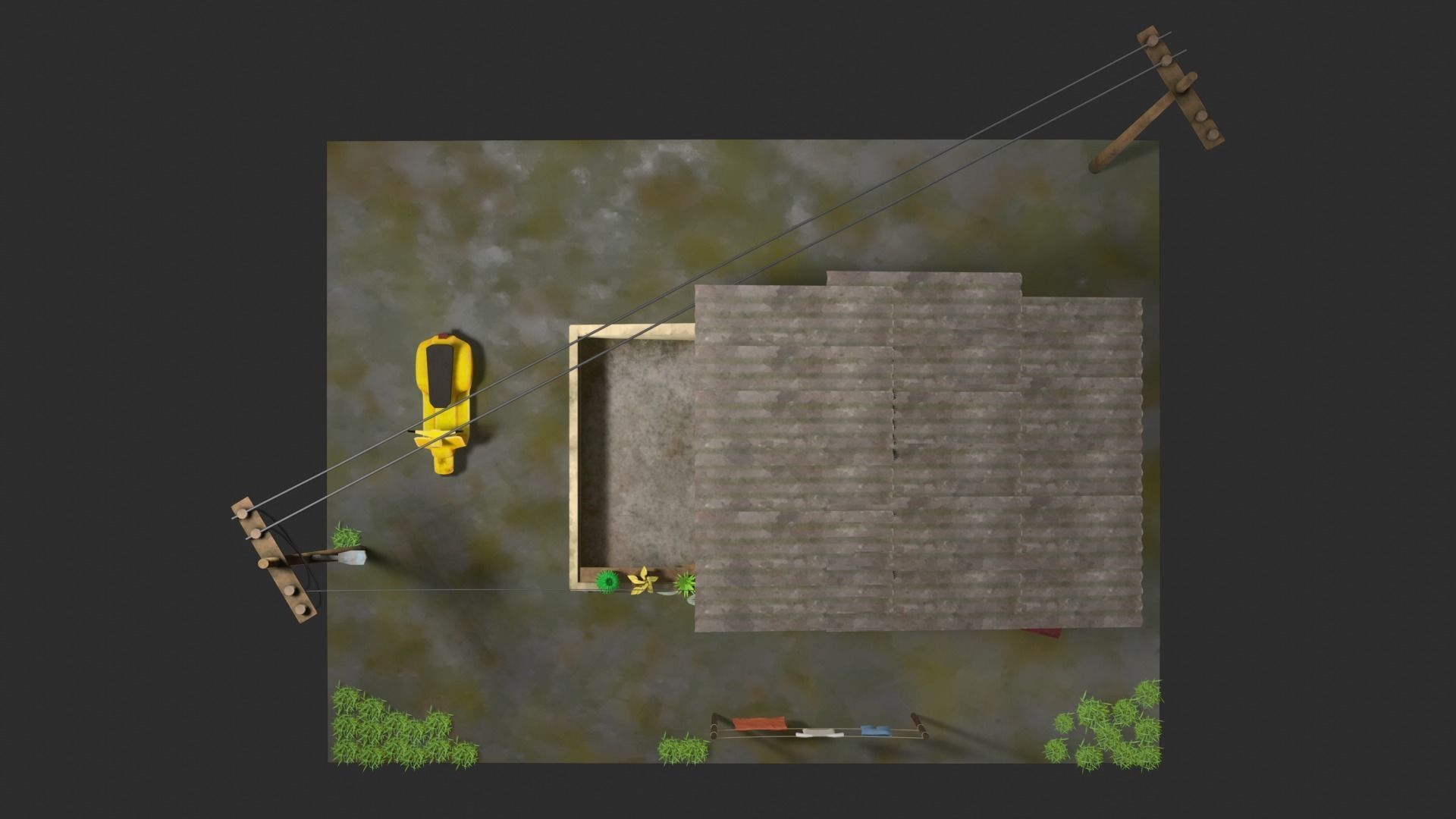 My House Toon Style Low-poly 3D model_6