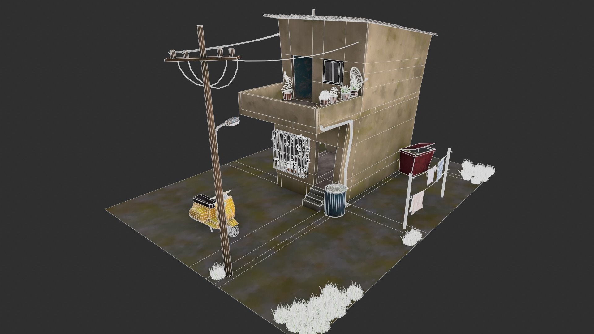 My House Toon Style Low-poly 3D model_15