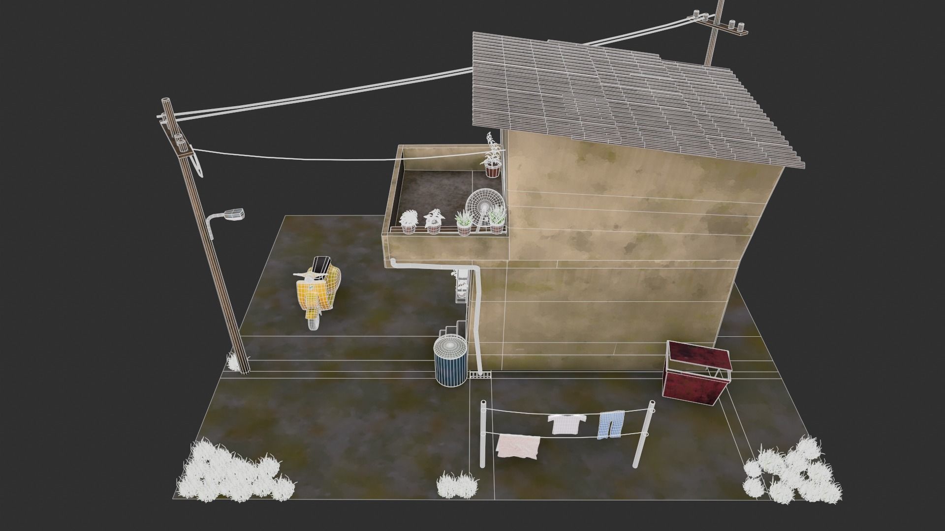 My House Toon Style Low-poly 3D model_16