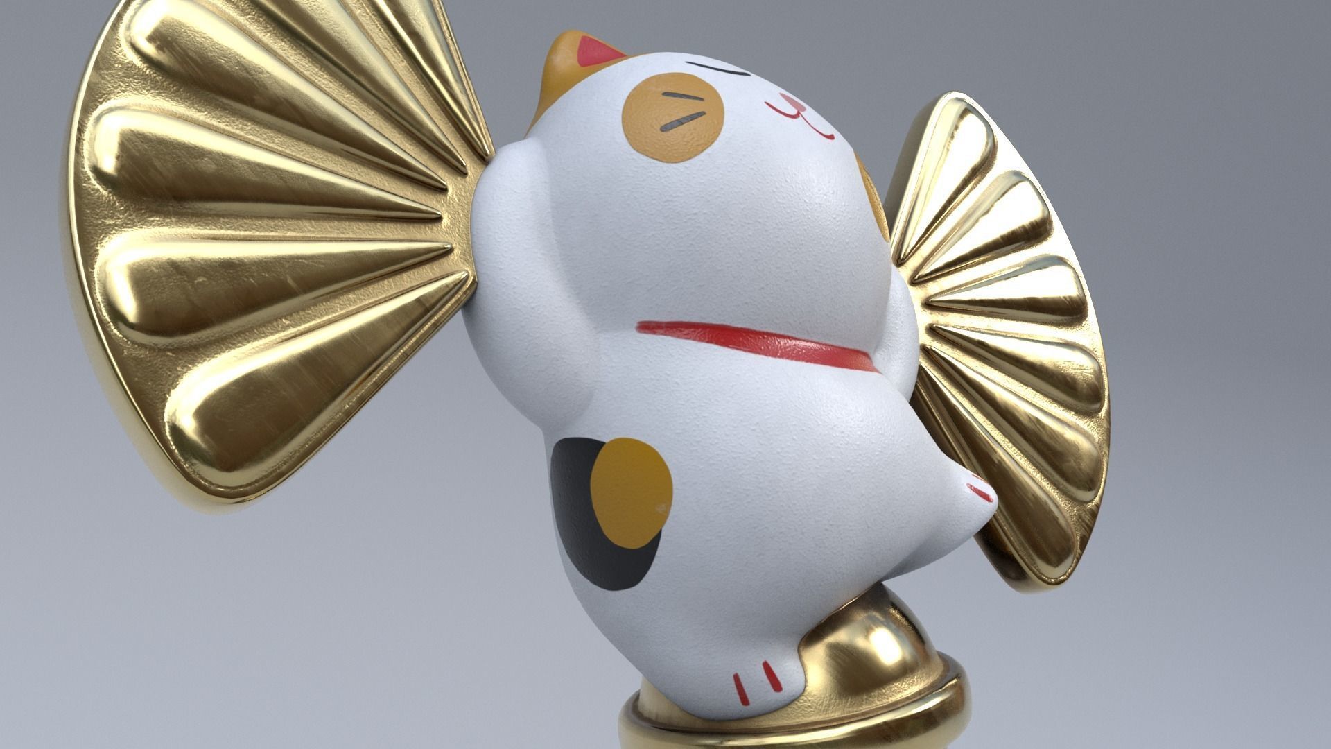 Lucky fortune cat Low-poly 3D model_5