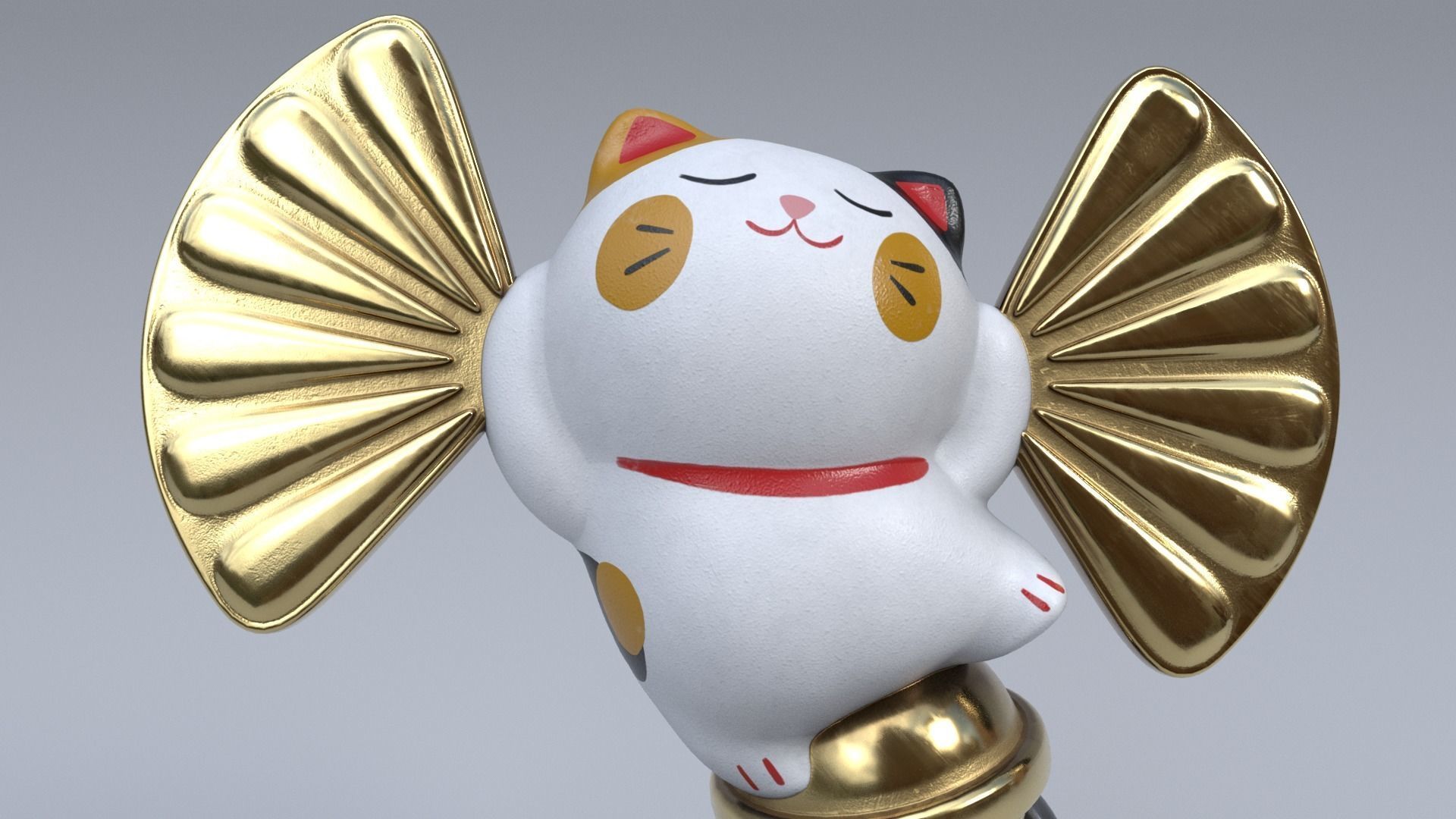 Lucky fortune cat Low-poly 3D model_4