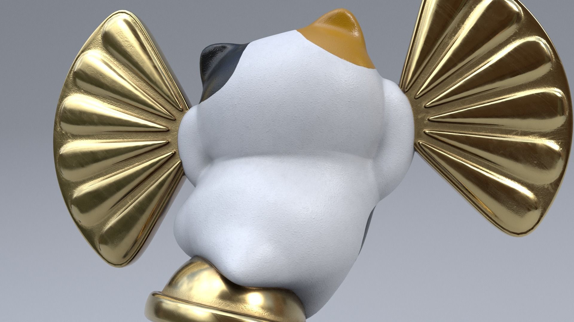 Lucky fortune cat Low-poly 3D model_7
