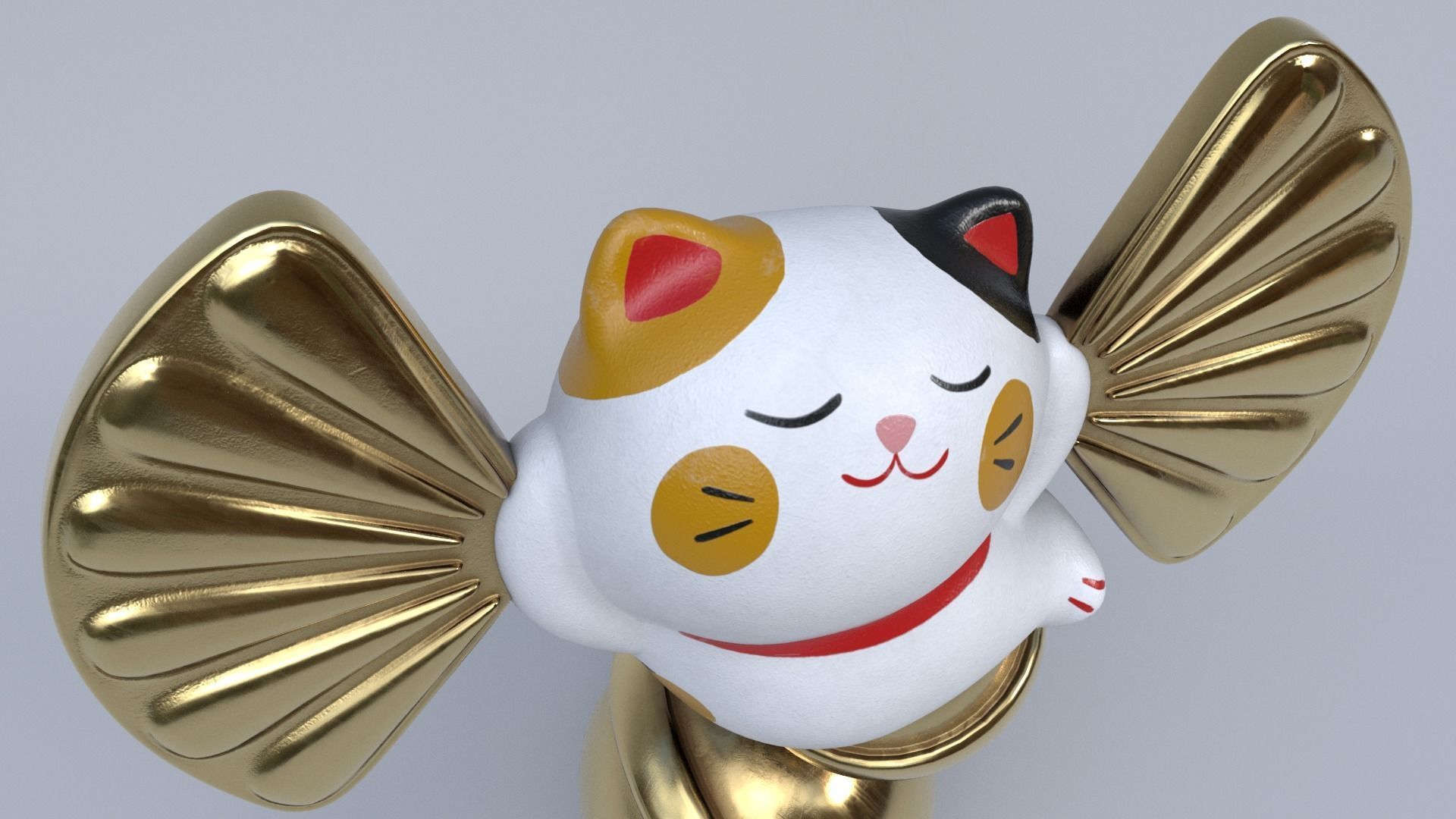 Lucky fortune cat Low-poly 3D model_3