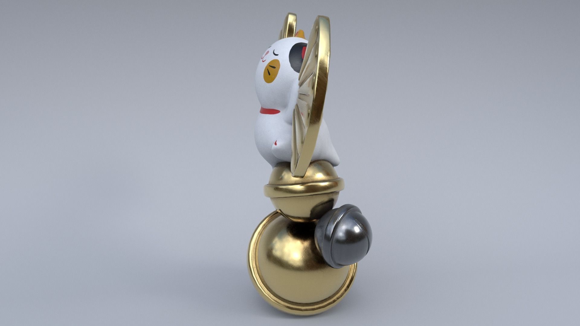 Lucky fortune cat Low-poly 3D model_8