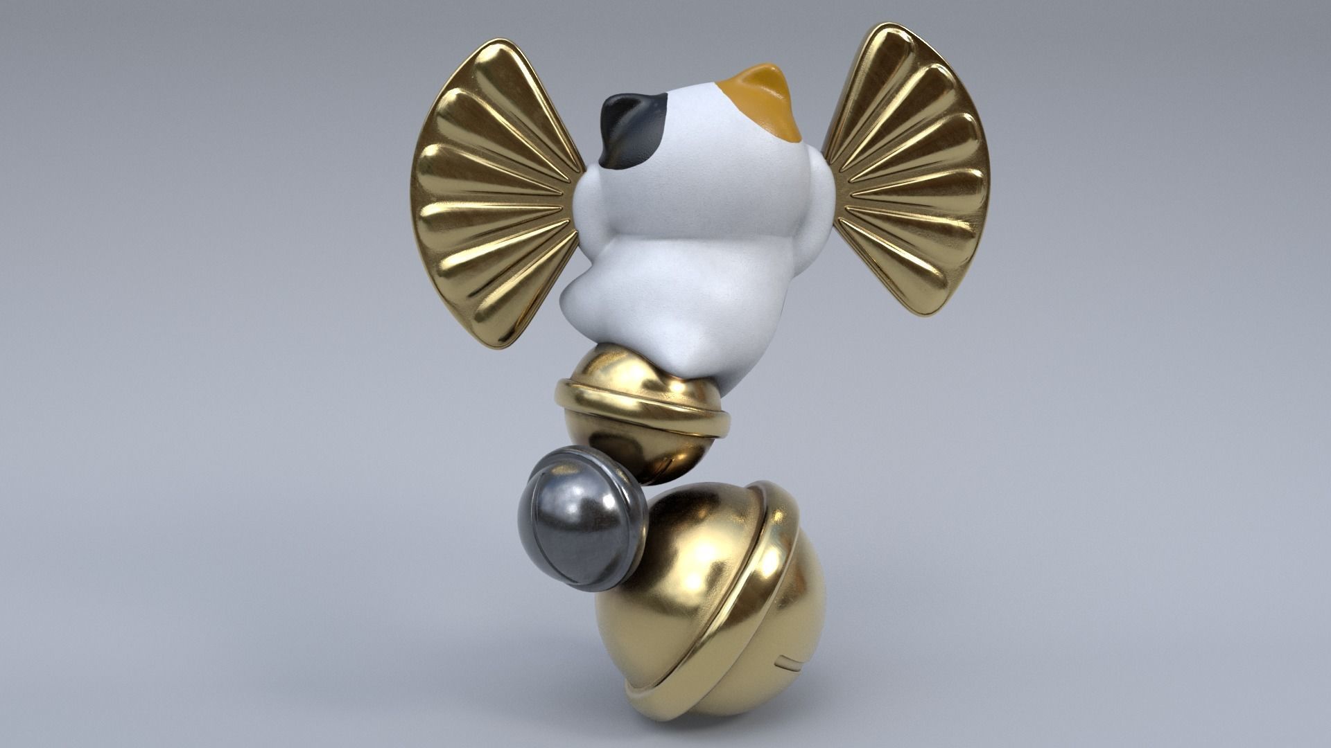 Lucky fortune cat Low-poly 3D model_6
