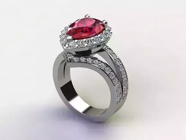 10119 engagement ring with stone and diamonds