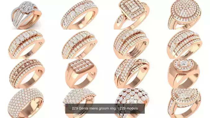 229 Gents mens groom ring  3D Model Collection