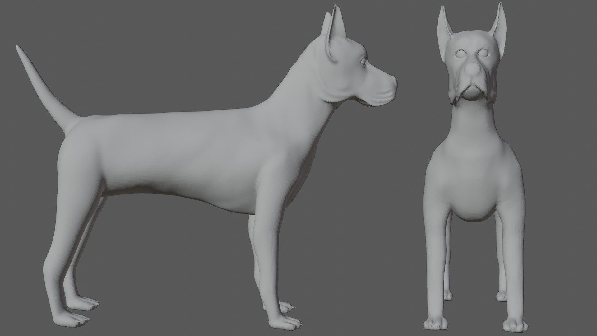 Great Dane Dog Low-poly 3D model_7