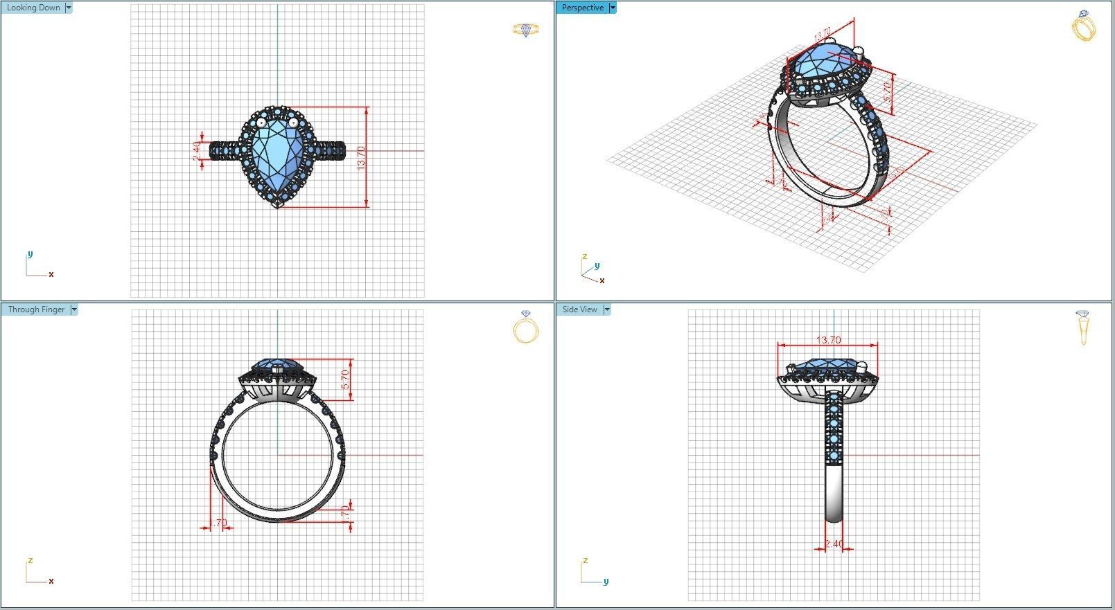 10120 pear shaped emerald and diamond engagement ring 3D print model_5
