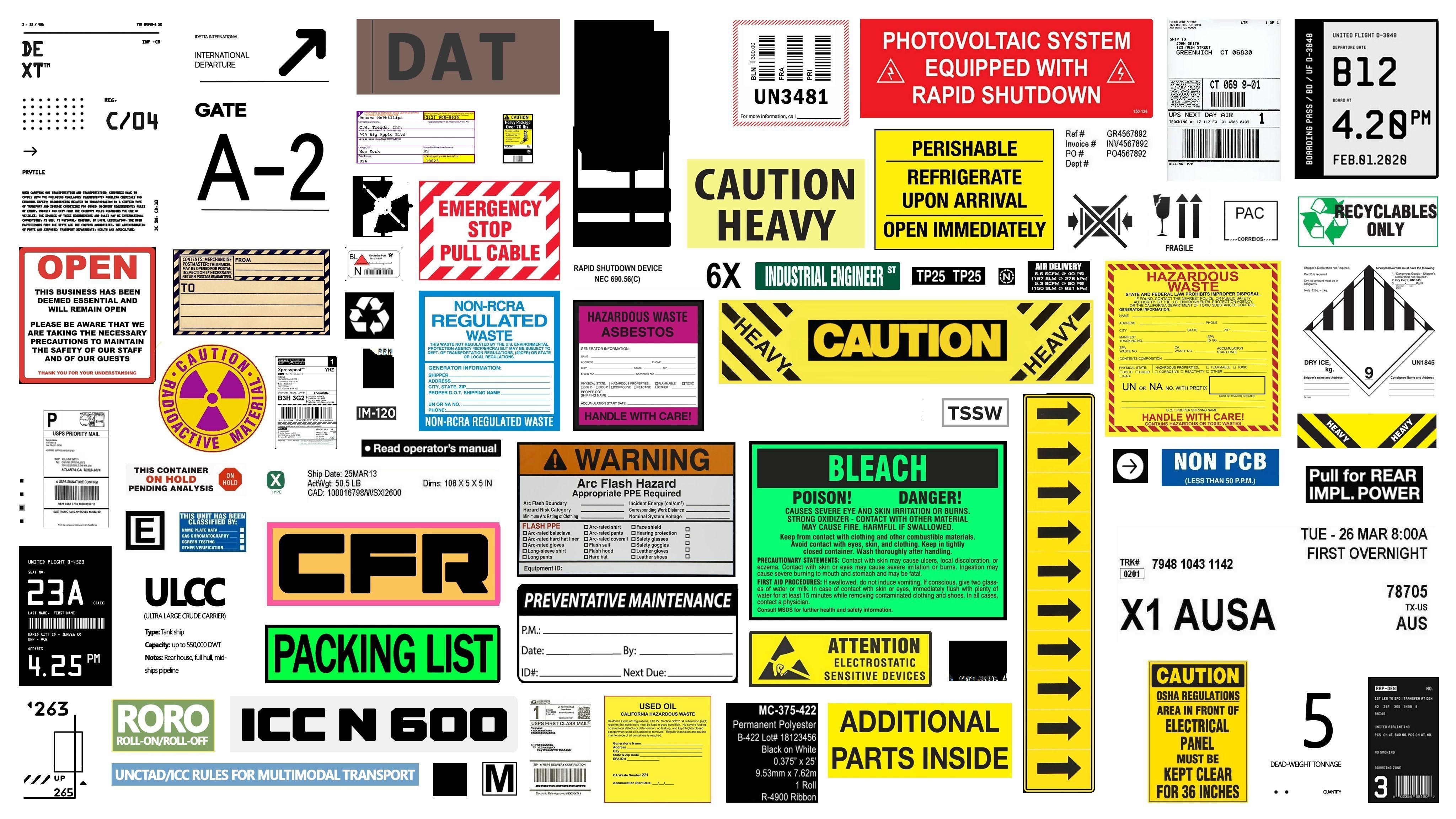 Industrial Decals 4K PNG 3D model CGTrader