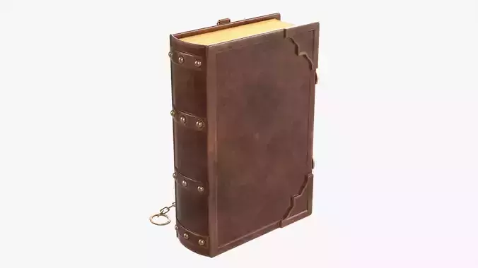 Old book in leather decorated 04