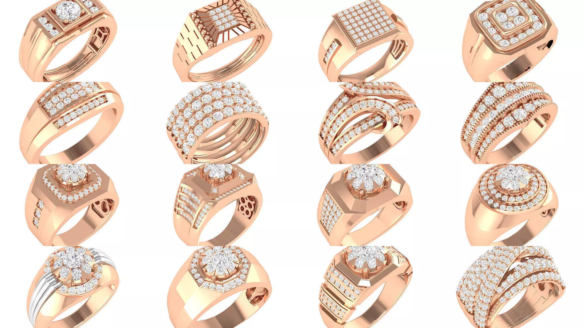 90 wide men groom ring band 3D Model Collection_0