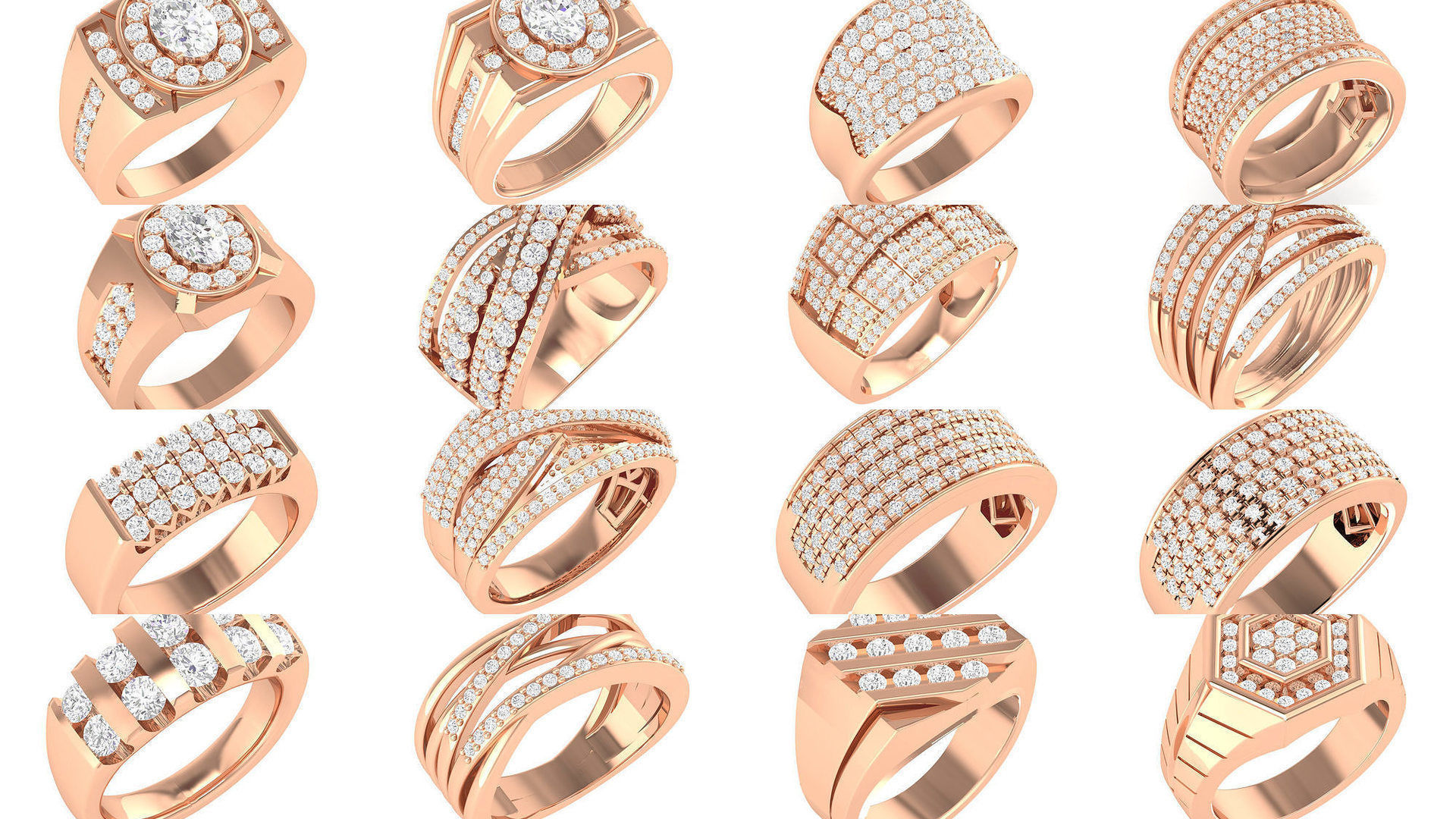 90 wide men groom ring band 3D Model Collection_5