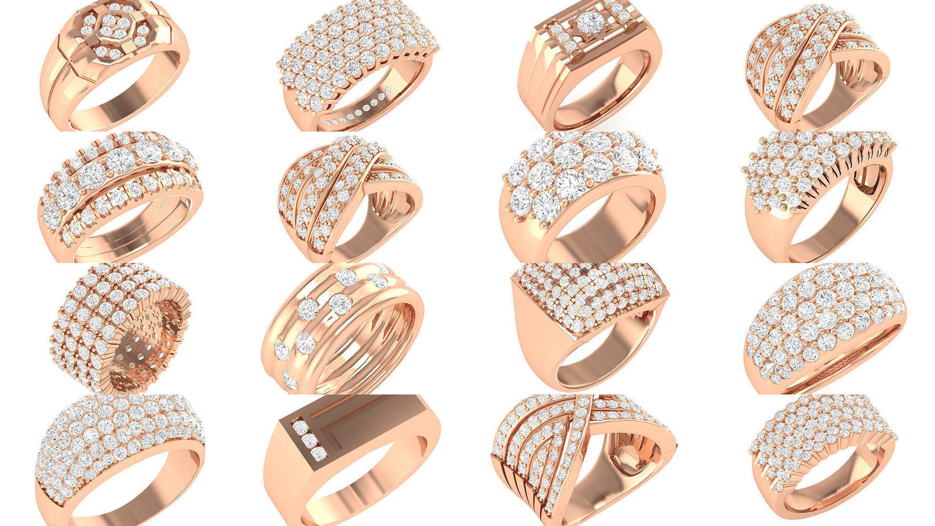 90 wide men groom ring band 3D Model Collection_3