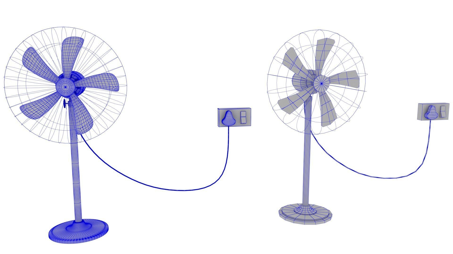 Standing Fan Animated Low-poly 3D model_17