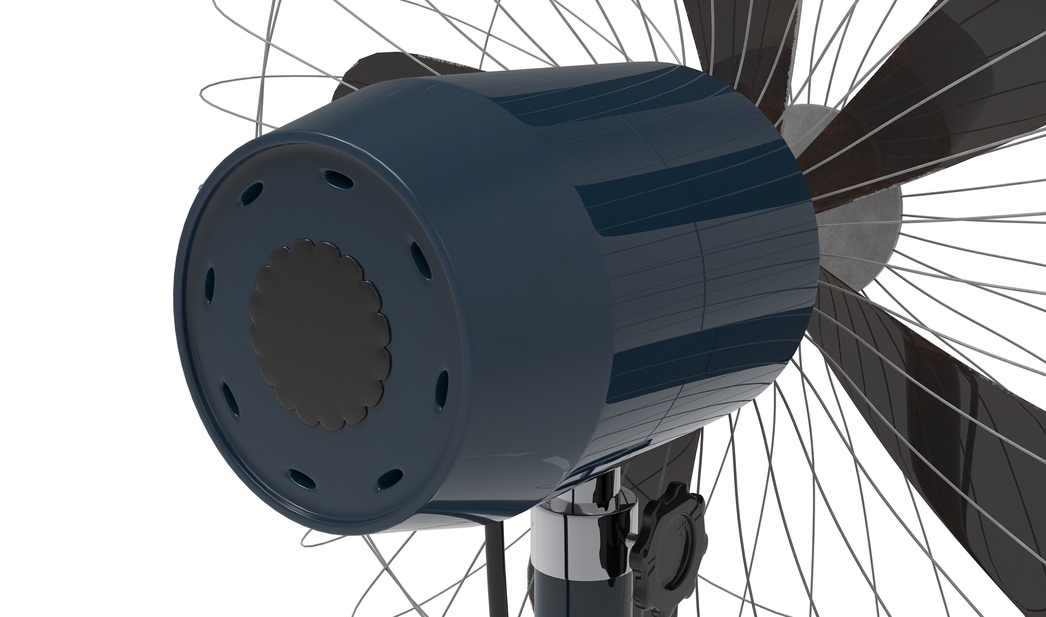 Standing Fan Animated Low-poly 3D model_11