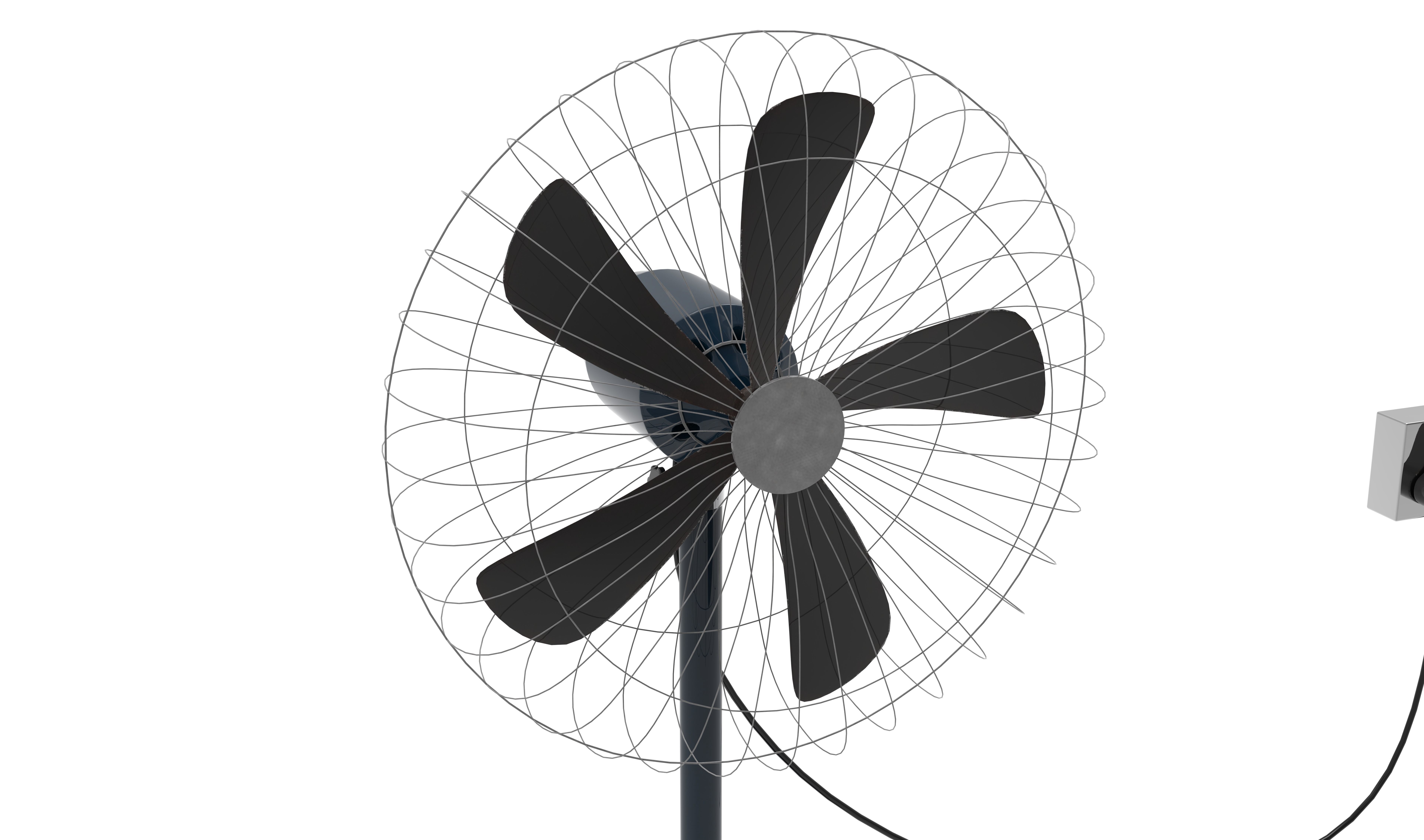 Standing Fan Animated Low-poly 3D model_7
