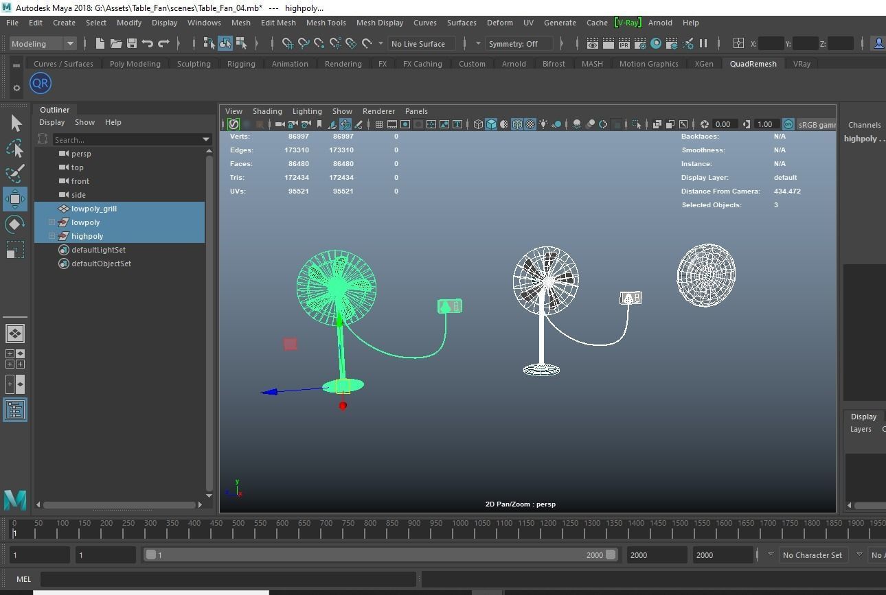 Standing Fan Animated Low-poly 3D model_18