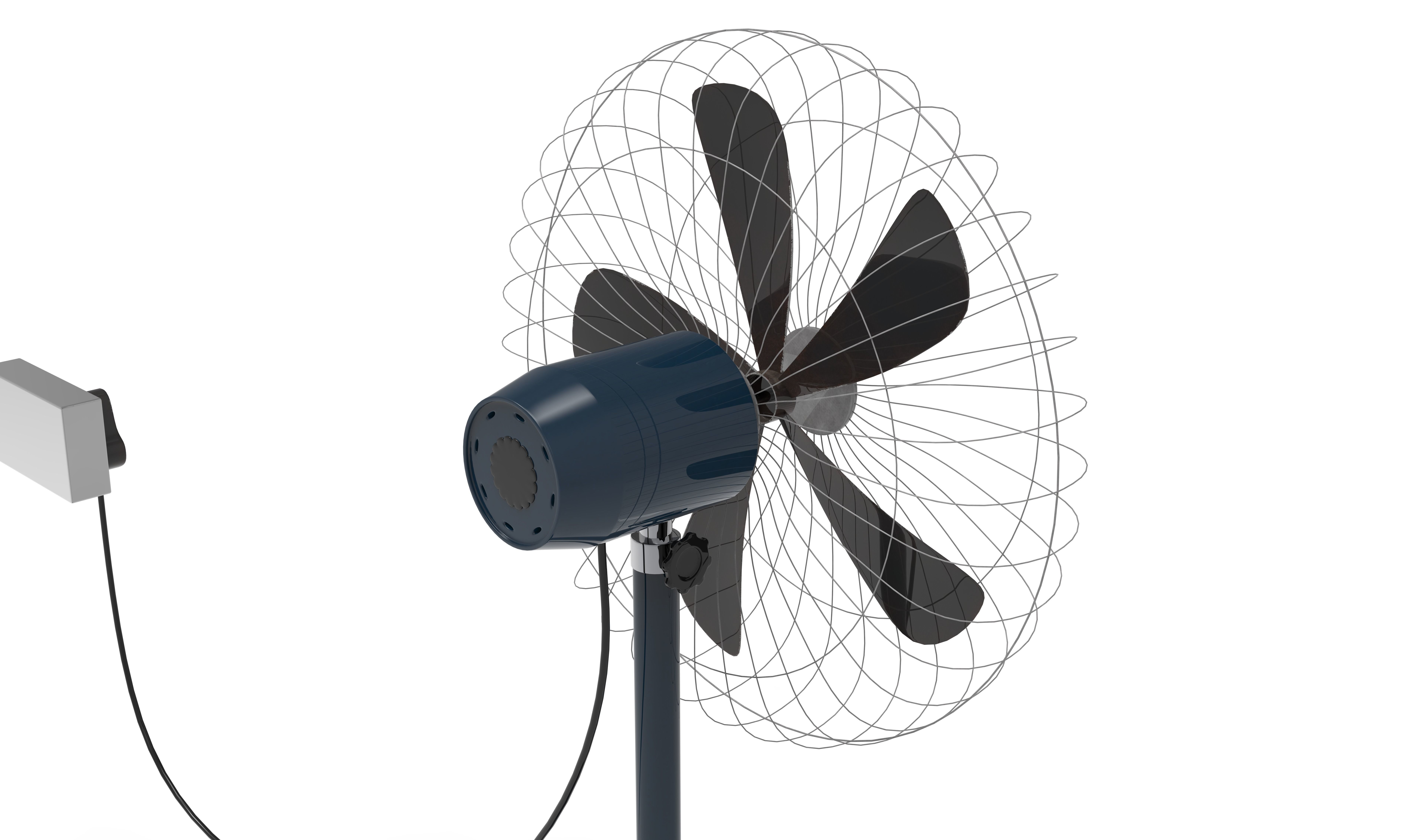 Standing Fan Animated Low-poly 3D model_8