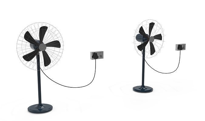 Standing Fan Animated Low-poly 3D model