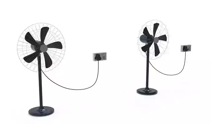 Standing Fan Animated Low-poly 3D model