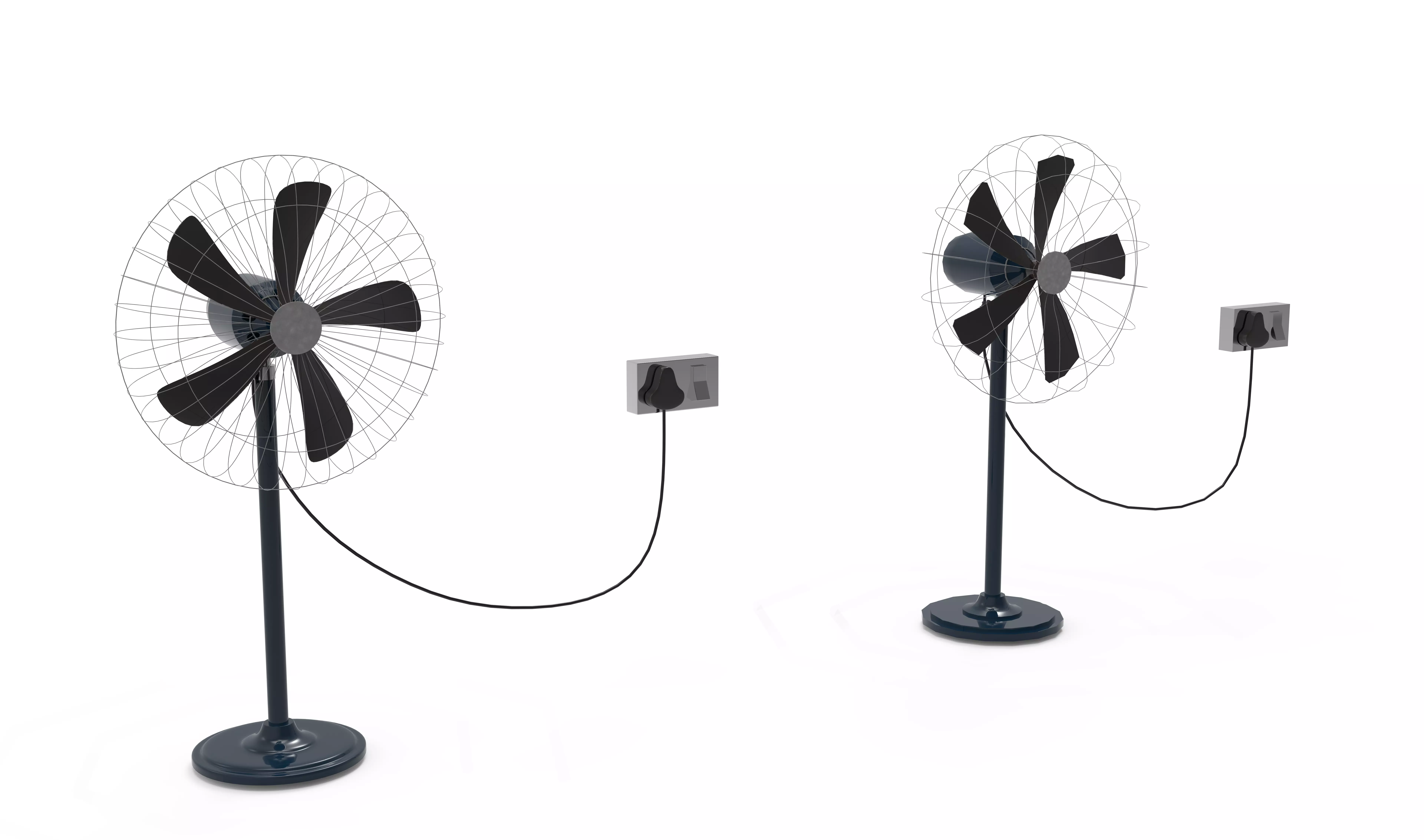 Standing Fan Animated Low-poly 3D model_0
