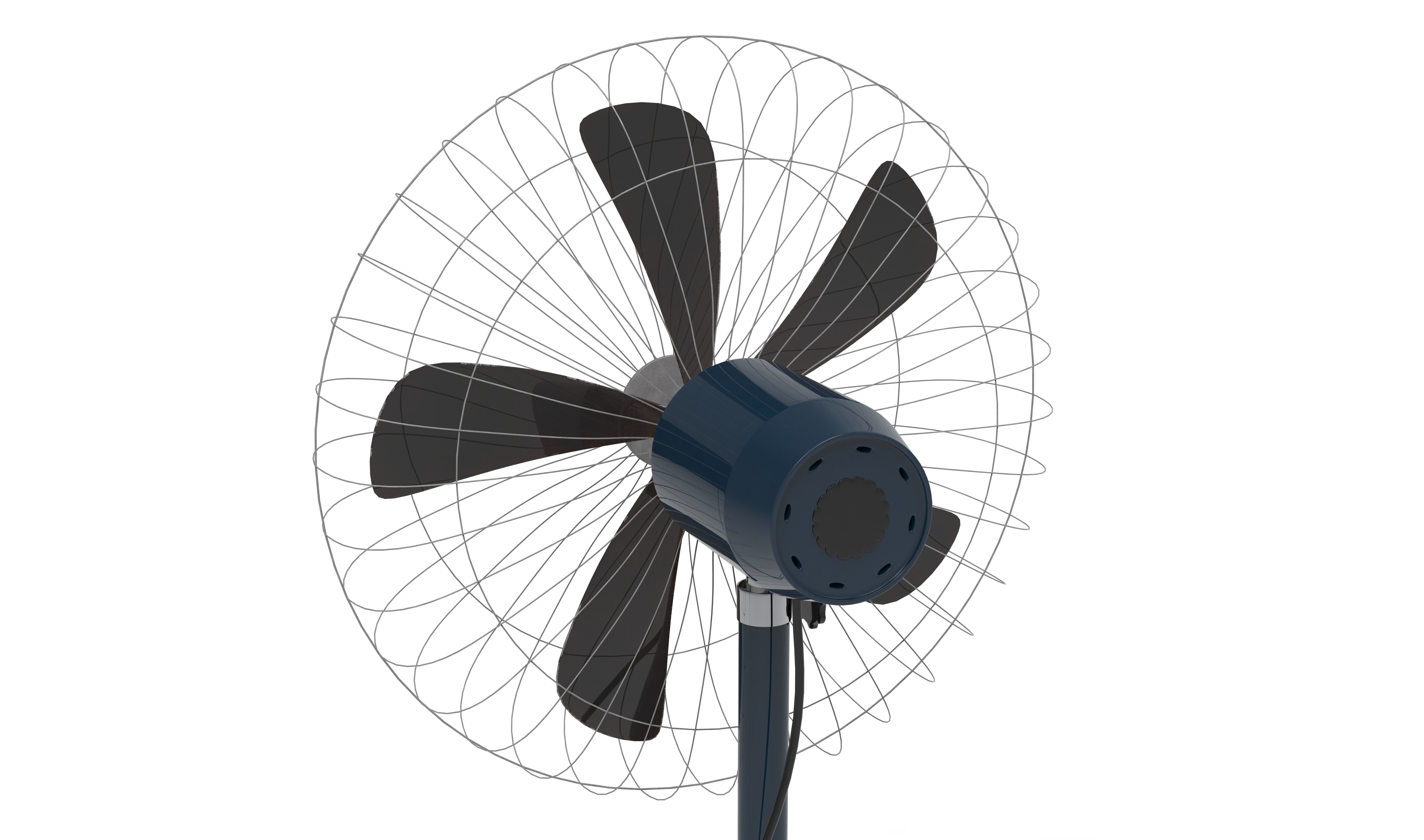 Standing Fan Animated Low-poly 3D model_9