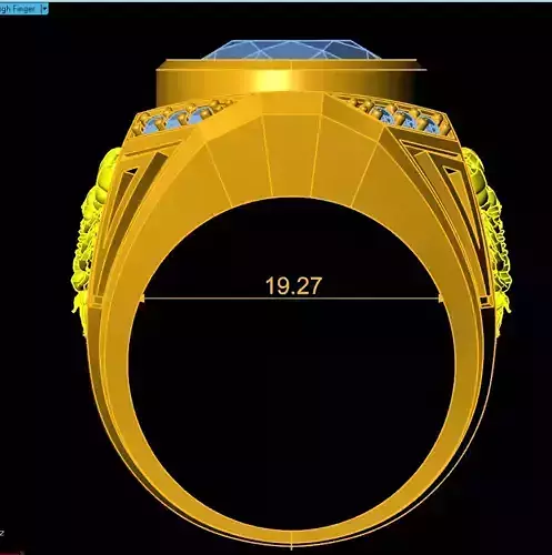 Luxury Emerald Lion Men Ring 3D Model 333