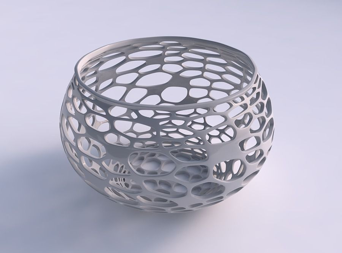 Bowl spheric twisted with twisted organic lattice 2
