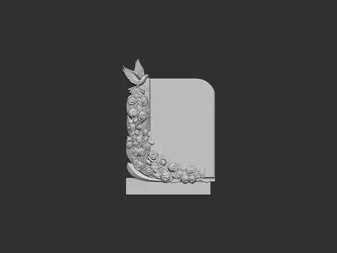 Tombstone with Roses 3D print model