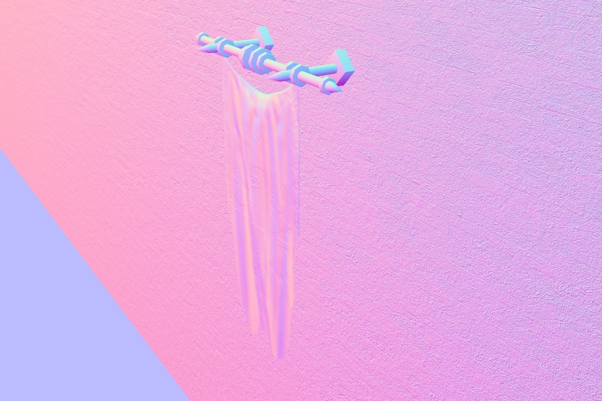 PBR European medieval flag 3D model_12