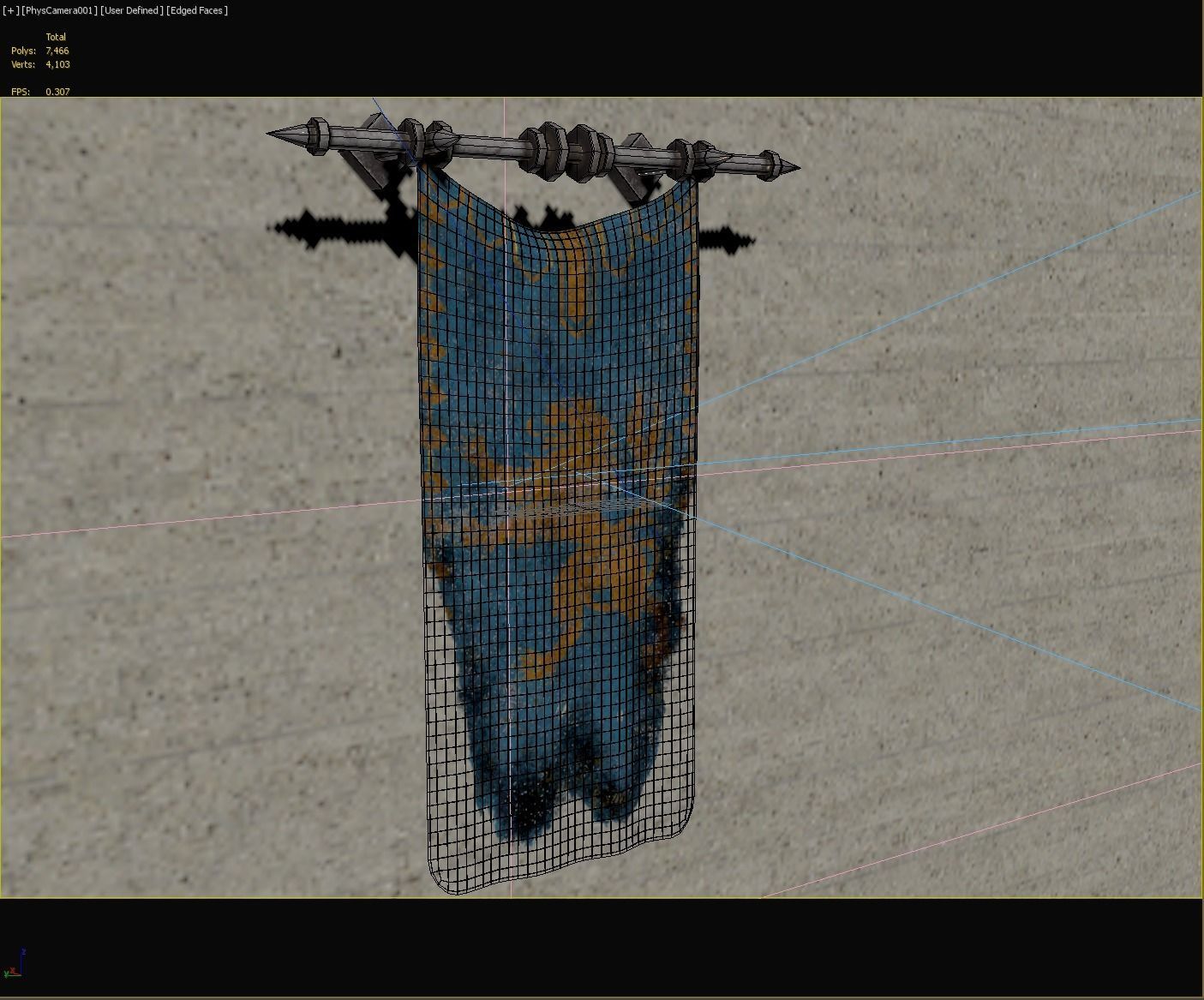 PBR European medieval flag 3D model_19