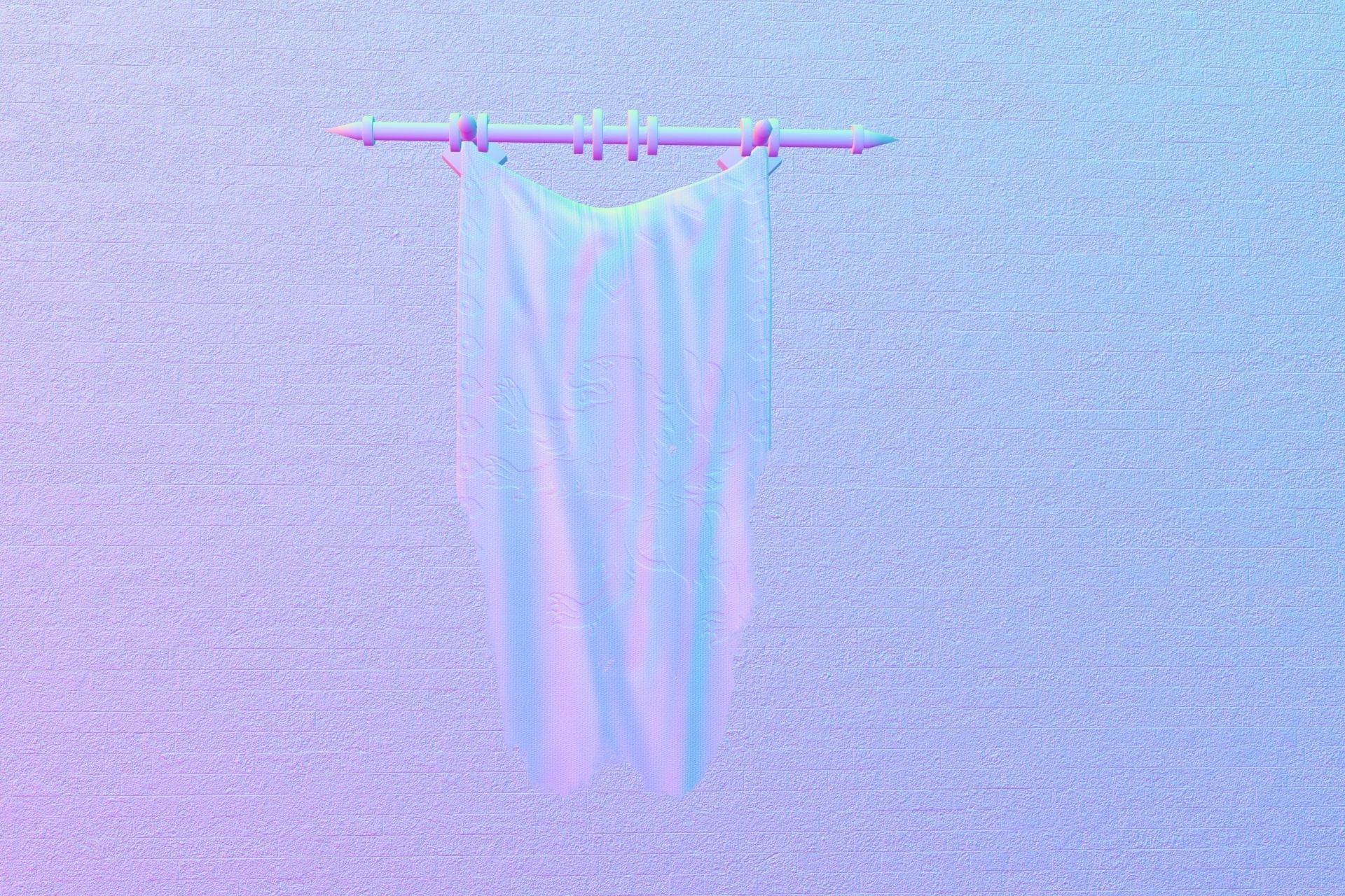 PBR European medieval flag 3D model_18