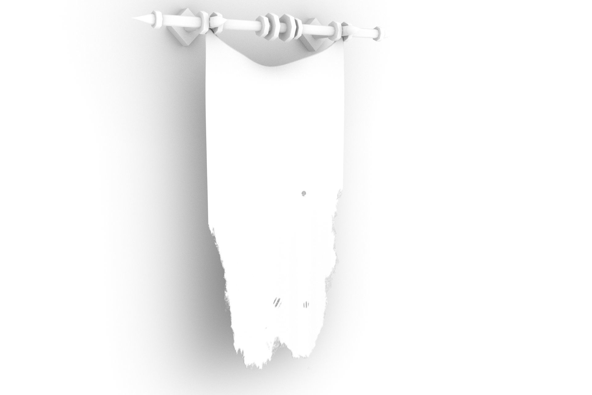 PBR European medieval flag 3D model_5