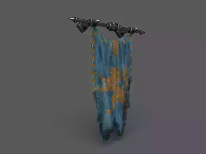 PBR European medieval flag 3D model