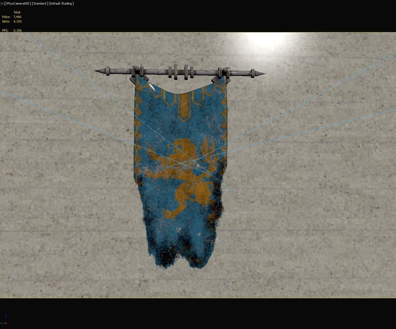 PBR European medieval flag 3D model_28