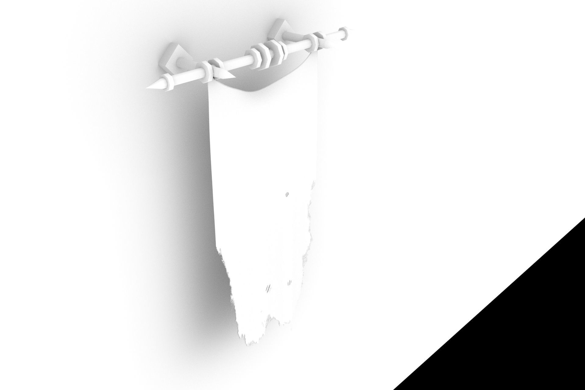 PBR European medieval flag 3D model_14