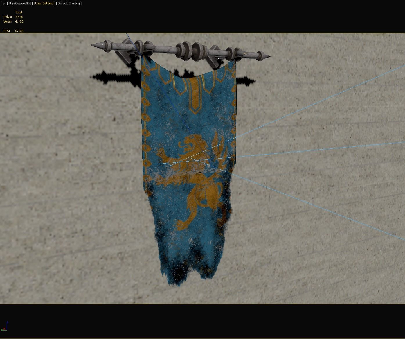 PBR European medieval flag 3D model_20