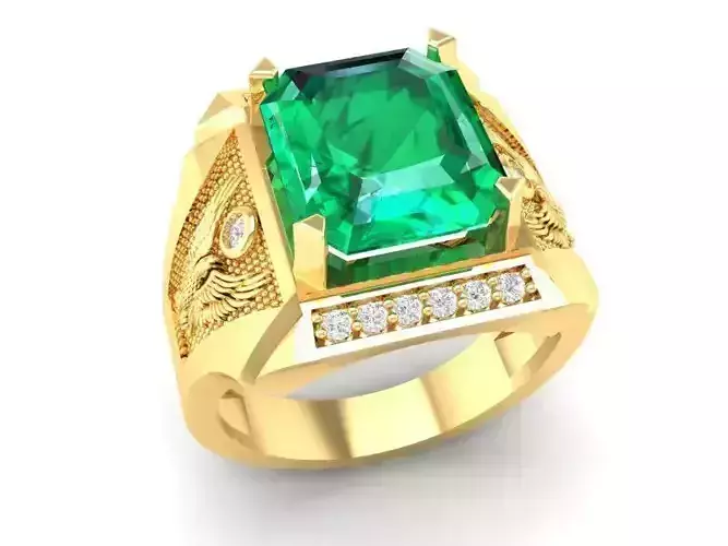 Luxury Square Gemstone Men Ring Jewelry 336