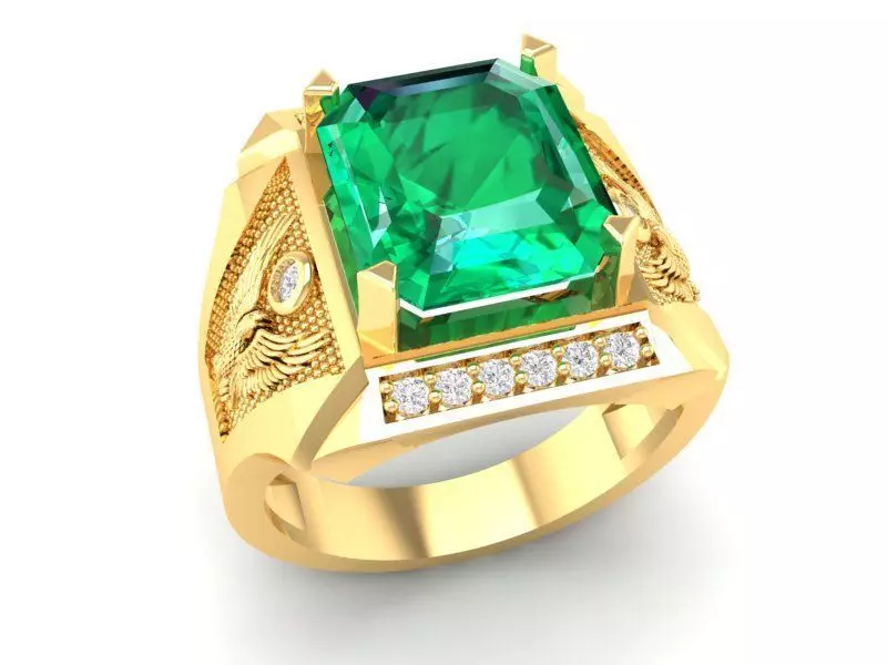 Luxury Square Gemstone Men Ring Jewelry 336 3D print model