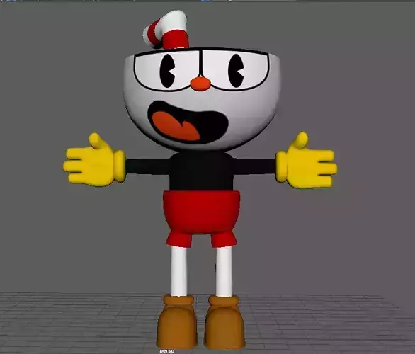 CupHead 3D model MAYA