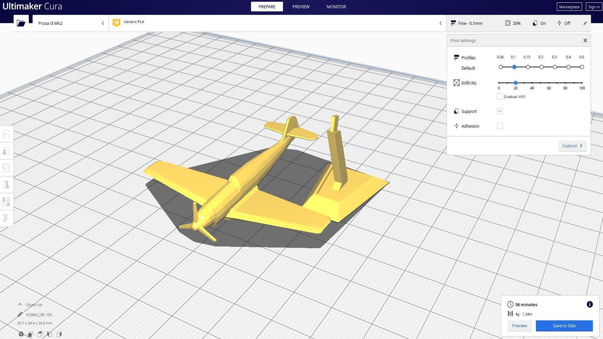 BF 109 Plane Free 3D print model_7