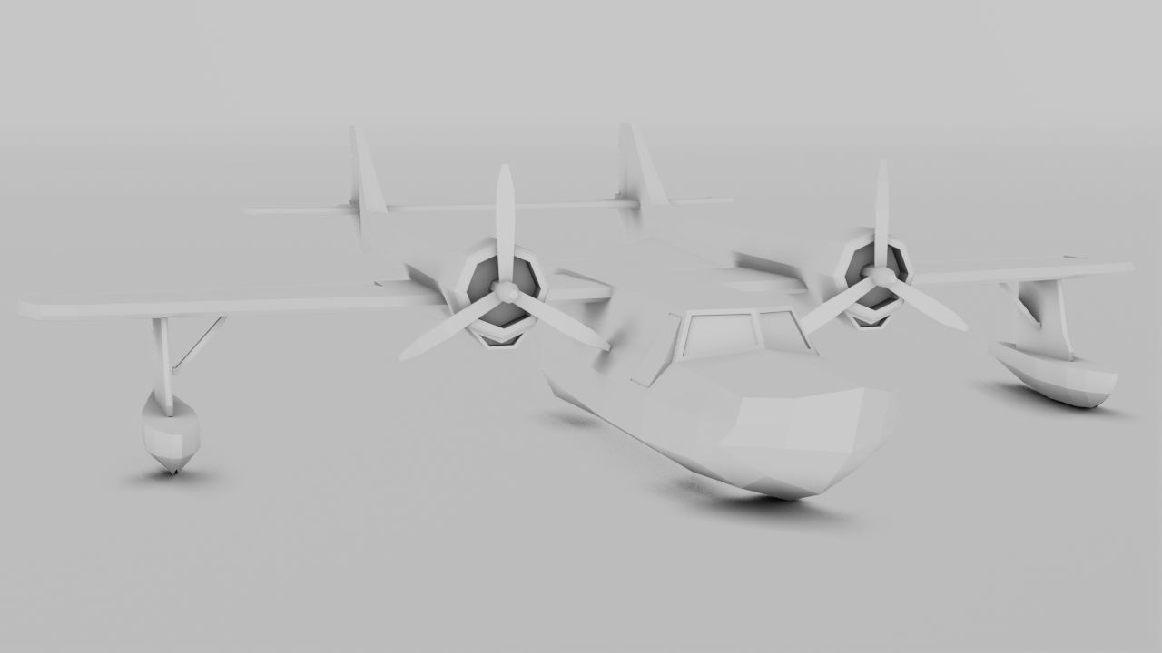 Float Plane - Low Poly - Game Ready - PBR - 3D MODEL  Low-poly 3D model_7