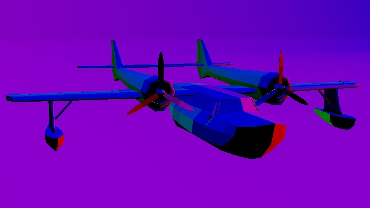 Float Plane - Low Poly - Game Ready - PBR - 3D MODEL  Low-poly 3D model_8