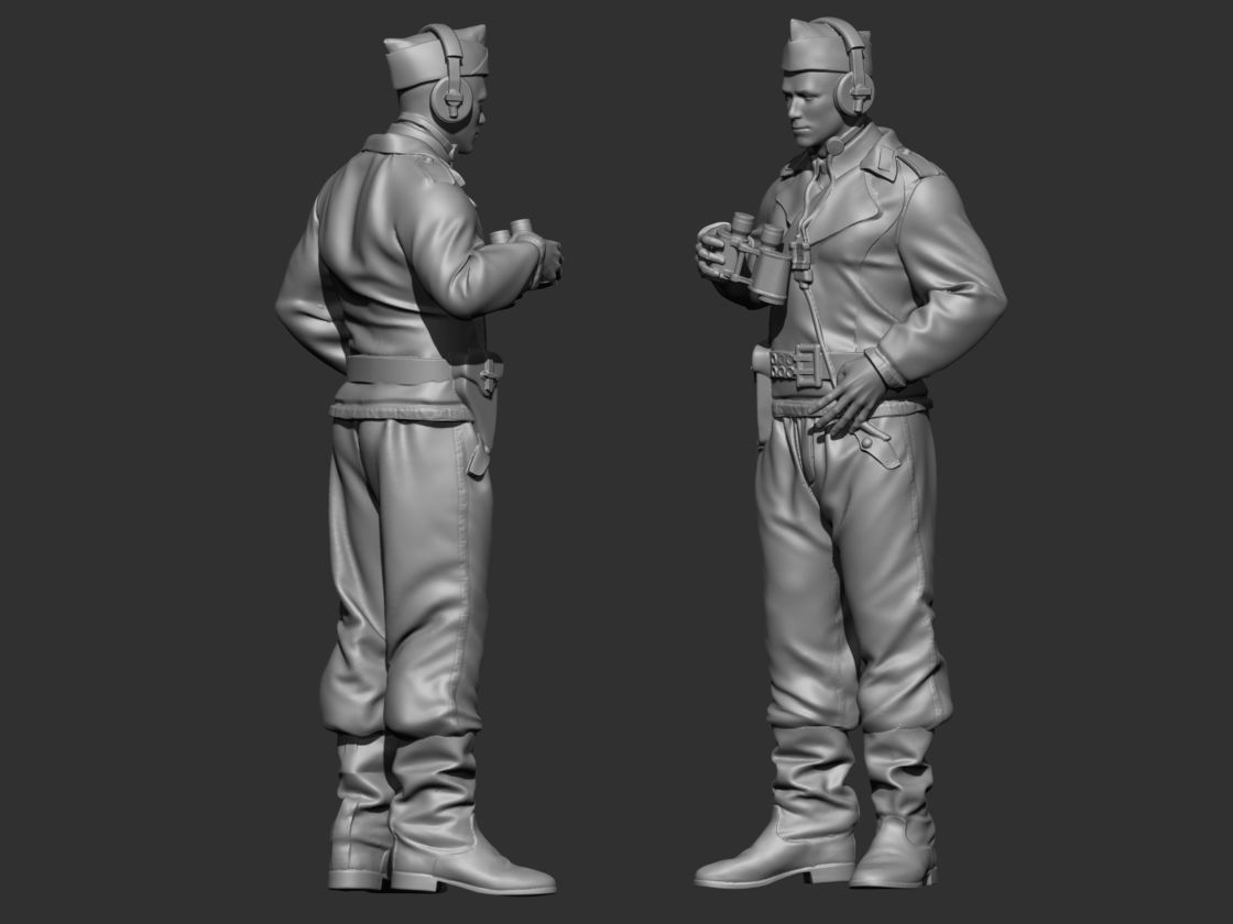 German tank crew 3D print model_1