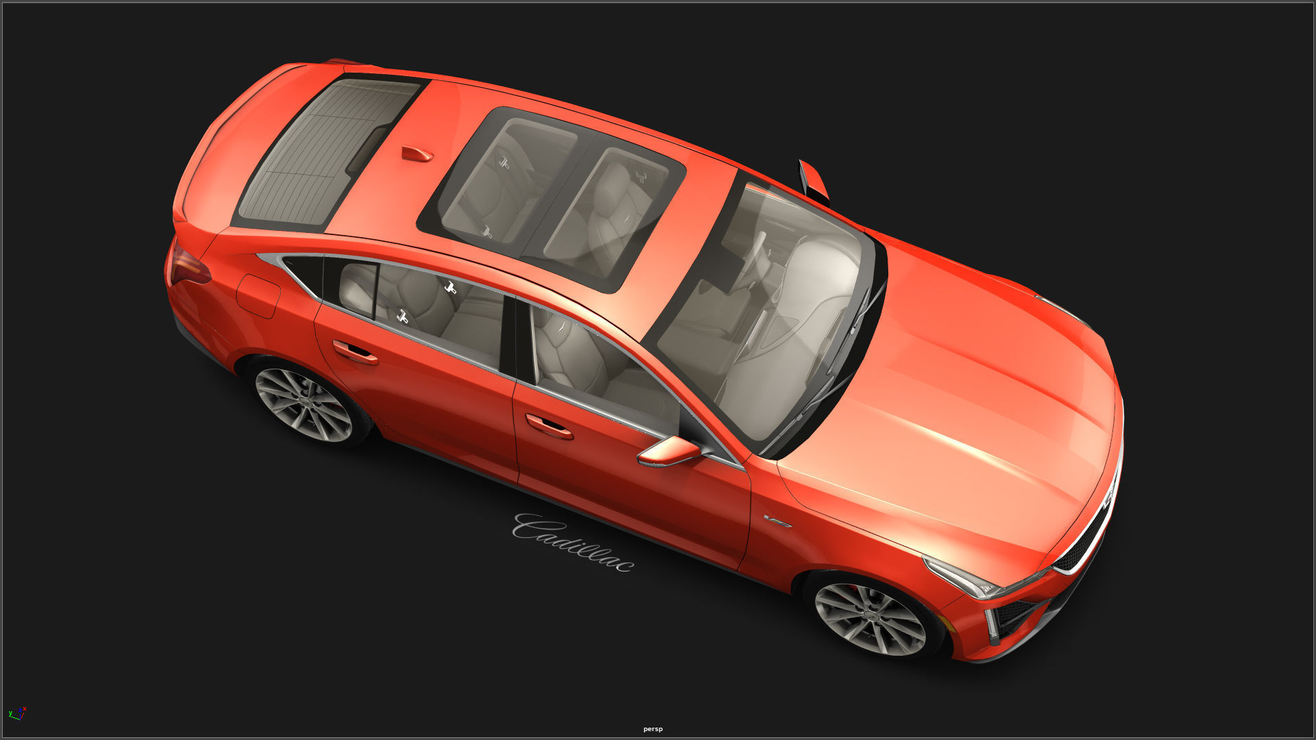 Cadillac CT5 2020 Low-poly 3D model_4