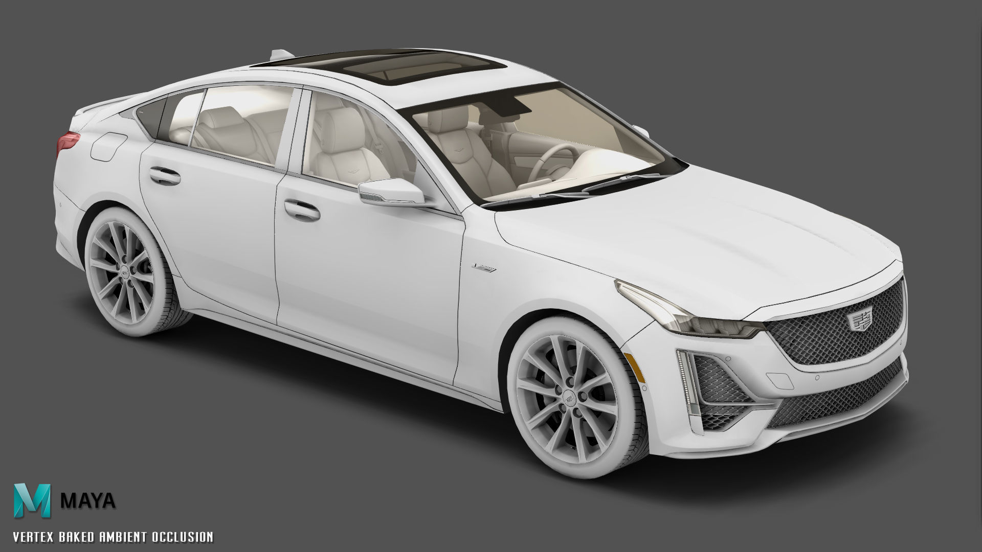 Cadillac CT5 2020 Low-poly 3D model_13