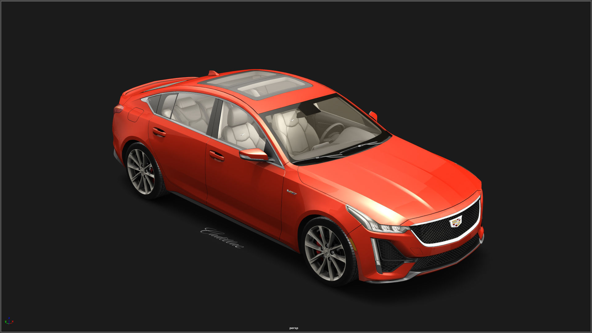 Cadillac CT5 2020 Low-poly 3D model_5