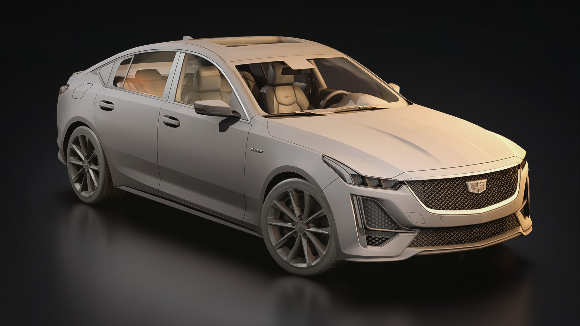 Cadillac CT5 2020 Low-poly 3D model_7